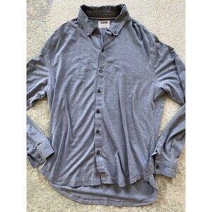 LinkSoul Button Down GRAY BLUE Sz M Shirt Men's Long Sleeve Tempus Fugit Cotton